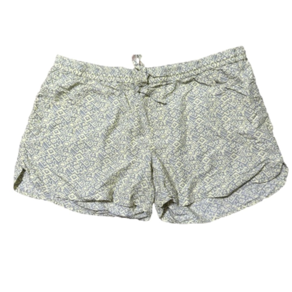 AMK Patterned Yellow & Gray Shorts Drawstring Hiking Casual Women Size L